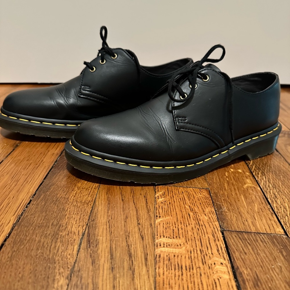 Dr. Martens Black Oxfords with Yellow Stitching